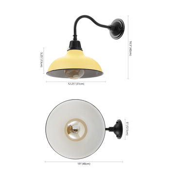 Aurora 12.25" Farmhouse Industrial Indoor/Outdoor Iron LED Gooseneck Arm Outdoor Sconce